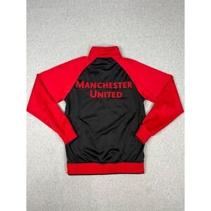 Manchester United FC Track Jacket Mens S Red Black Full Zip Futbol Training